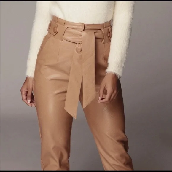 Jluxlabel Faux Leather Tan Nude Pants - Picture 2 of 10